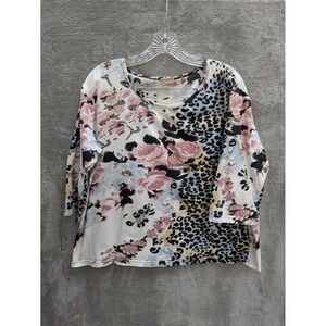 Floral and Leopard Print Women's Blouse